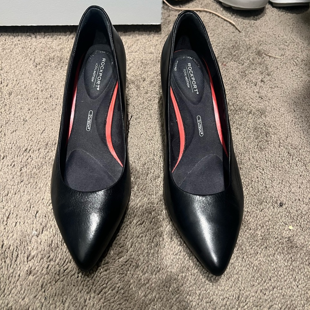 Rockport black block heels. Great condition.